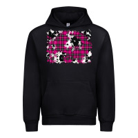 Black Pink Christmas Plaid Cowhide Pattern Background Urban Hoodie - RanaPortraitStore
