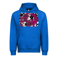 Cobalt Pink Christmas Plaid Cowhide Pattern Background Urban Hoodie - RanaPortraitStore