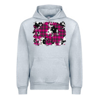 Heather Grey Pink Christmas Plaid Cowhide Pattern Background Urban Hoodie - RanaPortraitStore