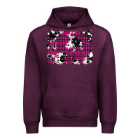 Mauve Wine Pink Christmas Plaid Cowhide Pattern Background Urban Hoodie - RanaPortraitStore