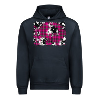 Navy Pink Christmas Plaid Cowhide Pattern Background Urban Hoodie - RanaPortraitStore