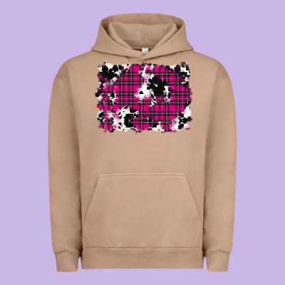 Urban Hoodie Pink Christmas Plaid Cowhide Pattern Background