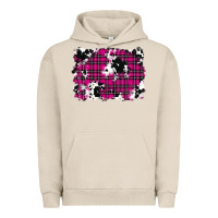 Pigment French Oak Pink Christmas Plaid Cowhide Pattern Background Urban Hoodie - RanaPortraitStore