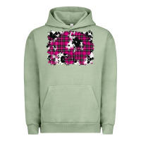 Pigment Oil Green Pink Christmas Plaid Cowhide Pattern Background Urban Hoodie - RanaPortraitStore