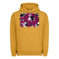 Pigment Peanut Butter Pink Christmas Plaid Cowhide Pattern Background Urban Hoodie - RanaPortraitStore