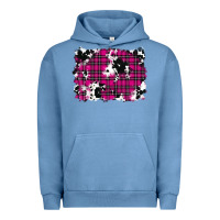 Pigment Pebble Blue Pink Christmas Plaid Cowhide Pattern Background Urban Hoodie - RanaPortraitStore