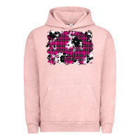 Pigment Salmon Pink Christmas Plaid Cowhide Pattern Background Urban Hoodie - RanaPortraitStore