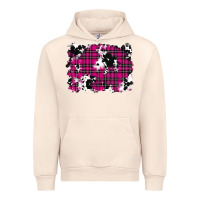 Sandshell Pink Christmas Plaid Cowhide Pattern Background Urban Hoodie - RanaPortraitStore