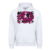 White Pink Christmas Plaid Cowhide Pattern Background Urban Hoodie - RanaPortraitStore