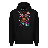 Black nail hustler afro messy bun Premium Hoodie - texasbilliewilder