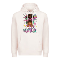 Pale Pink nail hustler afro messy bun Premium Hoodie - texasbilliewilder