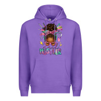 Purple nail hustler afro messy bun Premium Hoodie - texasbilliewilder