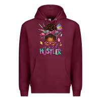 Burgundy nail hustler afro messy bun Premium Hoodie - texasbilliewilder