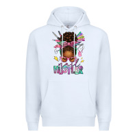 White nail hustler afro messy bun Premium Hoodie - texasbilliewilder