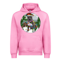 Fuchsia Pink Pitbull And Farm Urban Hoodie - RanaPortraitStore