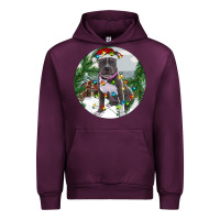 Mauve Wine Pitbull And Farm Urban Hoodie - RanaPortraitStore