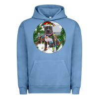 Pigment Pebble Blue Pitbull And Farm Urban Hoodie - RanaPortraitStore
