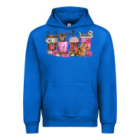 Cobalt cat coffee cups Urban Hoodie - texasbilliewilder