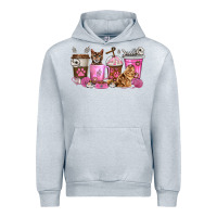 Heather Grey cat coffee cups Urban Hoodie - texasbilliewilder