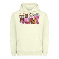 Pigment Pistachio cat coffee cups Urban Hoodie - texasbilliewilder