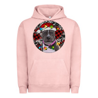 Pigment Salmon Pitbull And Buffalo Plaid Urban Hoodie - RanaPortraitStore
