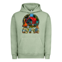 Pigment Oil Green camping Urban Hoodie - texasbilliewilder