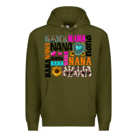 Army Green nana gemstone sunflower Premium Hoodie - texasbilliewilder