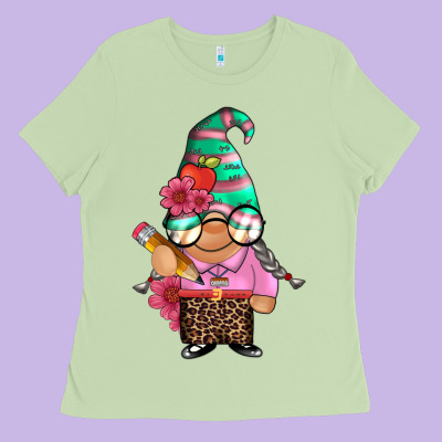 Teacher Gnome Ladies Tee Designed By Artiststas
