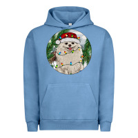 Pigment Pebble Blue Pomeranian And Farm Urban Hoodie - RanaPortraitStore