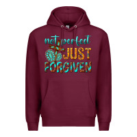 Burgundy not perfect just forgiven Premium Hoodie - texasbilliewilder