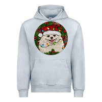 Heather Grey Christmas pomeranian Urban Hoodie - RanaPortraitStore