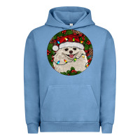 Pigment Pebble Blue Christmas pomeranian Urban Hoodie - RanaPortraitStore