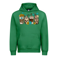 Emerald coffee cups bull skull with gemstones Urban Hoodie - texasbilliewilder