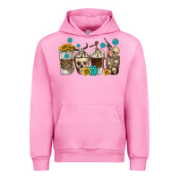 Fuchsia Pink coffee cups bull skull with gemstones Urban Hoodie - texasbilliewilder