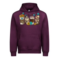 Mauve Wine coffee cups bull skull with gemstones Urban Hoodie - texasbilliewilder