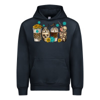 Navy coffee cups bull skull with gemstones Urban Hoodie - texasbilliewilder