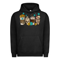 Pigment Black coffee cups bull skull with gemstones Urban Hoodie - texasbilliewilder