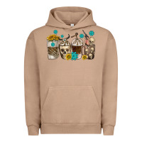 Pigment Burro coffee cups bull skull with gemstones Urban Hoodie - texasbilliewilder