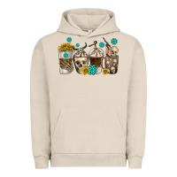 Pigment French Oak coffee cups bull skull with gemstones Urban Hoodie - texasbilliewilder