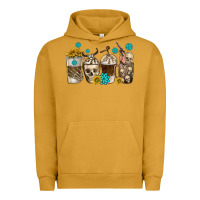Pigment Peanut Butter coffee cups bull skull with gemstones Urban Hoodie - texasbilliewilder