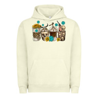 Pigment Pistachio coffee cups bull skull with gemstones Urban Hoodie - texasbilliewilder