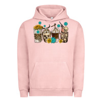 Pigment Salmon coffee cups bull skull with gemstones Urban Hoodie - texasbilliewilder