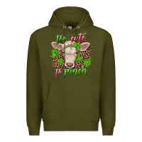 Army Green Too cute to pinch charolais calf Premium Hoodie - RanaPortraitStore