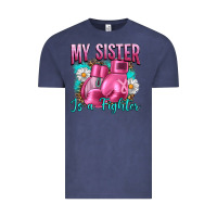 Vintage Denim Breast Cancer My Sister Is A Fighter Vintage Tee - Artiststas