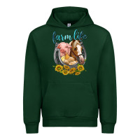 Forest Green chicken pig horse farm life Urban Hoodie - texasbilliewilder