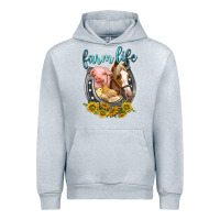 Heather Grey chicken pig horse farm life Urban Hoodie - texasbilliewilder