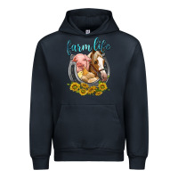 Navy chicken pig horse farm life Urban Hoodie - texasbilliewilder