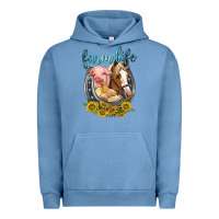 Pigment Pebble Blue chicken pig horse farm life Urban Hoodie - texasbilliewilder