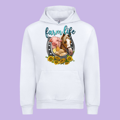 Urban Hoodie chicken pig horse farm life