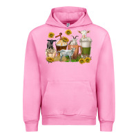 Fuchsia Pink coffee cups goats Urban Hoodie - texasbilliewilder